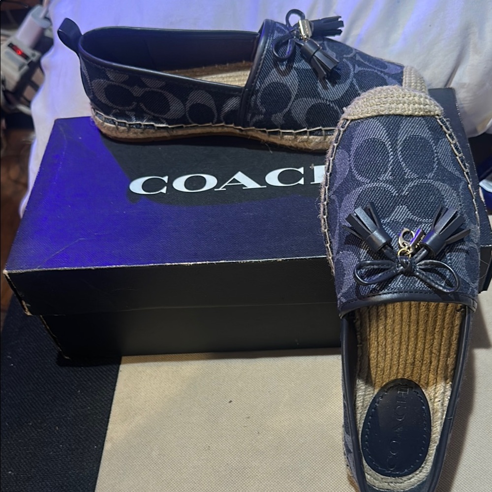 Coach Dark Blue Espadrille Shoes
